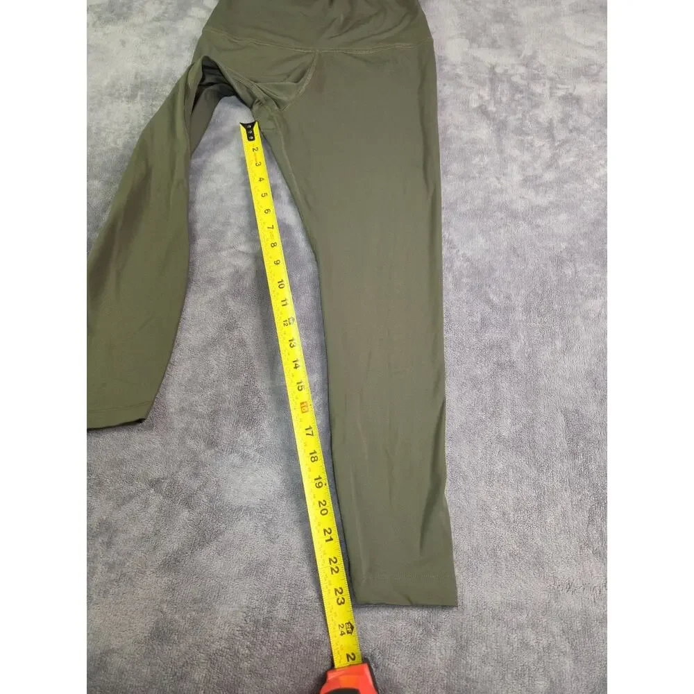 Nike DRI-FIT Yoga Leggings Womens Size M Green High-Waisted 7/8 Gym Workout C38